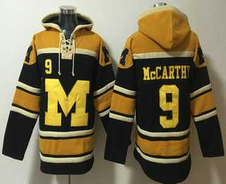 Men's Michigan Wolverines #9 JJ McCarthy Navy Blue Ageless Must Have Lace Up Pullover Hoodie,We sell and wholesale Men's Michigan Wolverines #9 JJ McCarthy Navy Blue Ageless Must Have Lace Up Pullover Hoodie on line form chian!